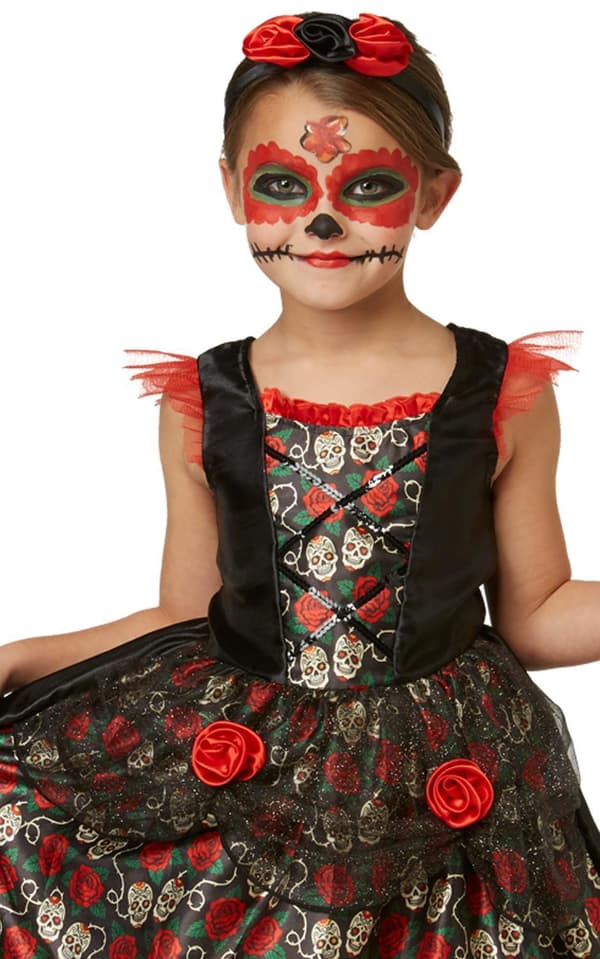 Dødskalleskjole 110/116 cl (5-6 år) halloween kjole heks