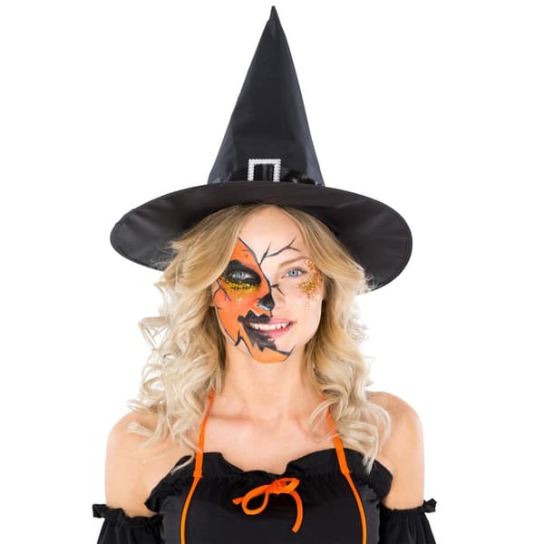 Heks med græskar-detaljer Halloween kostume
