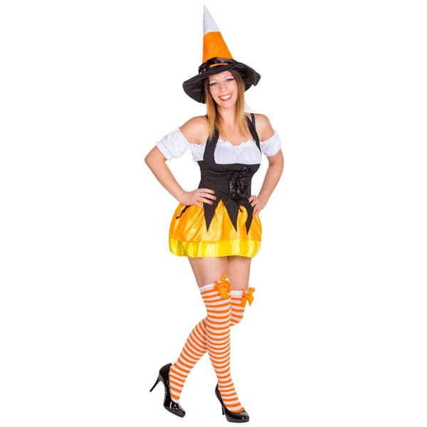 Heks Halloweenkostume orange L