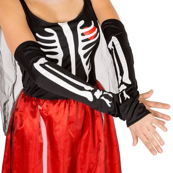 Skelet med tophat Halloweenkostume