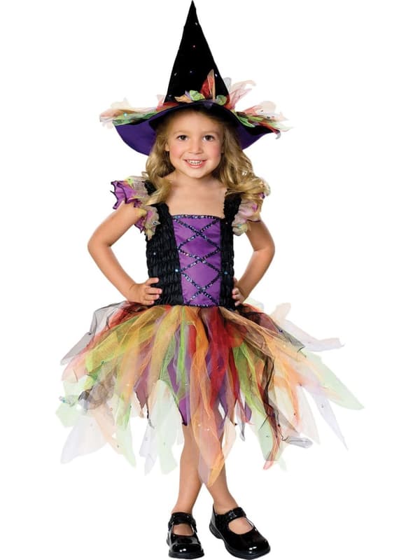 Glitterheks heks 5-7 år heksedrakt halloween kjole
