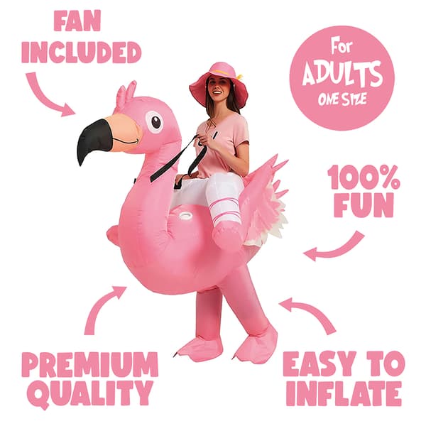Uppblåsbar Maskeraddräkt Söt Flamingo