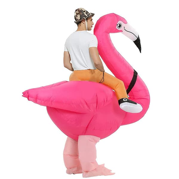 Oppustelig Flamingo kostume