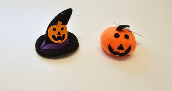 Hårklämma Halloween Hatt & Pumpa 2-pack