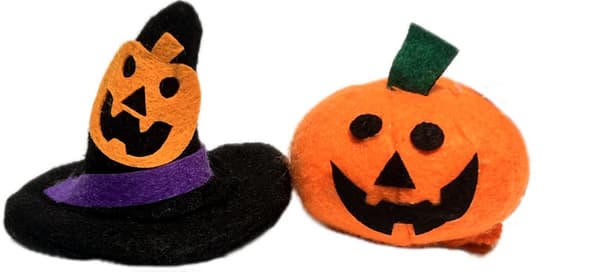 Hårklämma Halloween Hatt & Pumpa 2-pack