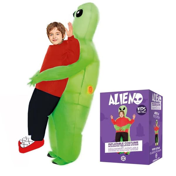 Puhallettava Alien naamiaisasu lapsille