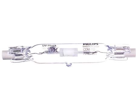 Philips MASTERColour CDM-TD - Keramisk metallhalid (CMH) lyspære - form: T22 - klar finish - Rx7s - 71 W - klasse G - varmt hvitt lys - 3000 K