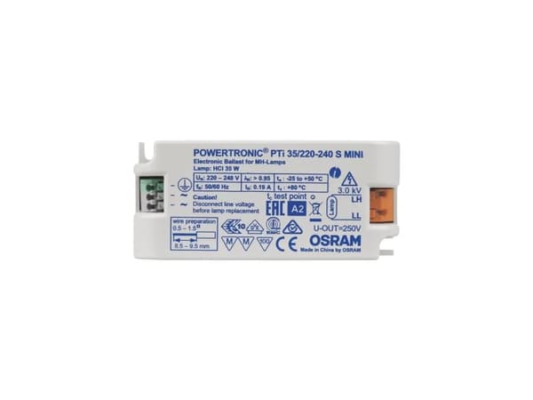 Osram PTi 35/220...240 S MINI, 50000 t, -25 - 50 °C, 198 - 264 V, 50/60 Hz, 20 A, 43 mm