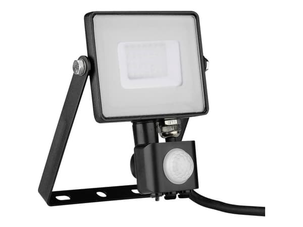 V-TAC LED-projektør med bevægelsessensor 30W 3000K 2400lm