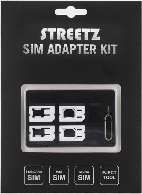 SIM-kortsadapter kit för standard/micro/nano-sim - svart