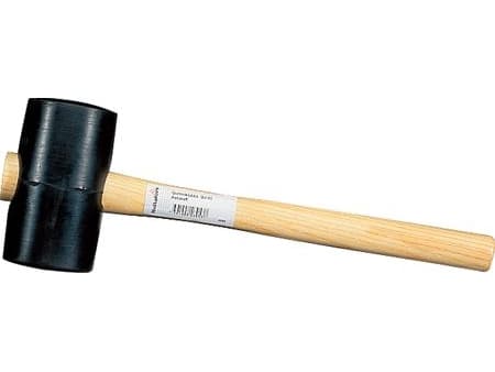 HULTAFORS Gummihammer GU Ø65mm i sort, massivt gummi med hårdhed 80/90 shore A. Træskaft i ask
