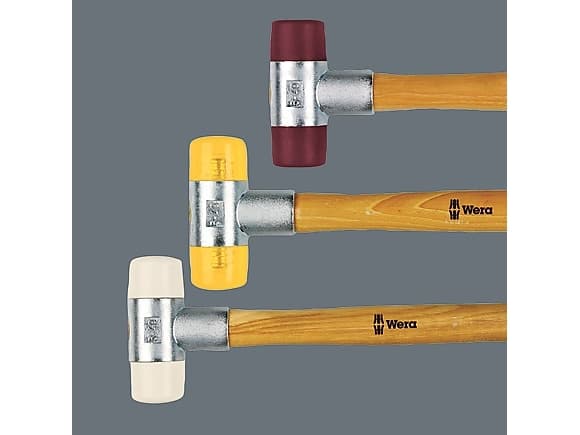 Wera 05000305001, Rekylfri hammare, Nylon, Trä, Beige, Brun, Silver, 25 cm, 76 mm