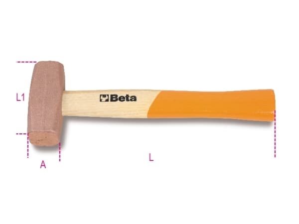 Beta Tools erikoisvasara 1kg puinen kahva 280mm (1385/1000)