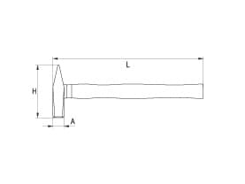 Yato YT-4508, Locksmith''s hammer, Stål, Trä, Svart, 1 kg, 1,21 kg