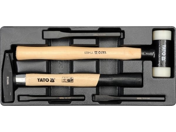 Yato YT-5540, Hammarset, Trä, Svart, Vit, Trä, Blackened, 175 mm, 385 mm