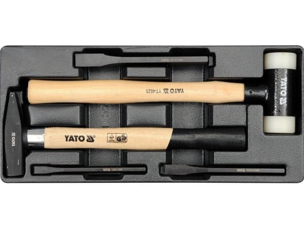 Yato YT-5540, Hammarset, Trä, Svart, Vit, Trä, Blackened, 175 mm, 385 mm