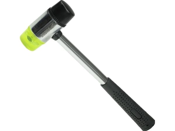 Dedra 35mm sheet metal hammer, face made of rubber/plastic, steel handle