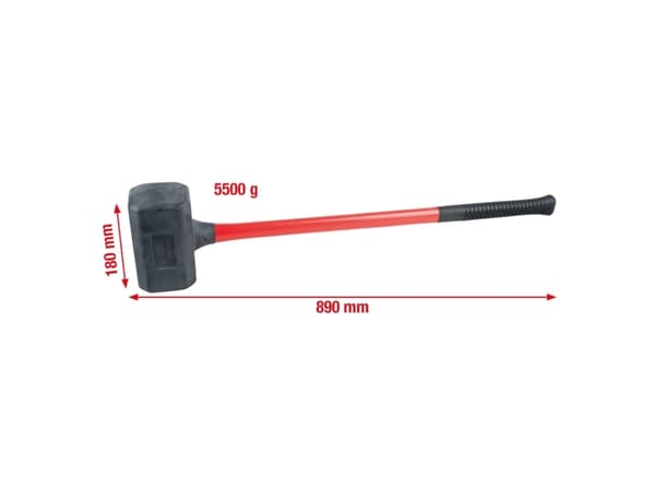 KS Tools 140.5259, Kuonavasara, Polyuretaani (PU), lasikuitu, Lajittelu, Rød, 89 cm, 5,76 kg