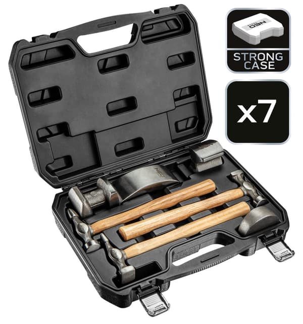 Set med 7 plåthammare