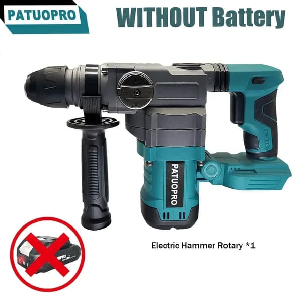 Rotary elektrisk hammer, børsteløs motor, 36 mm maksimal borediameter,Intet batteri, EU