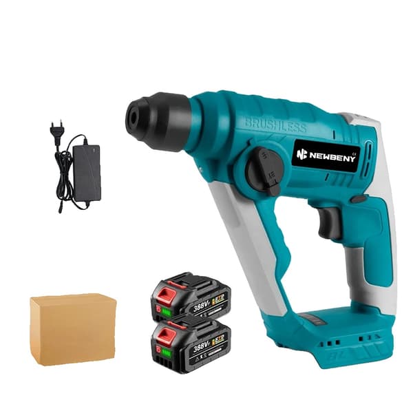 Børsteløs Mini Elektrisk Hammerboremaskine, 700W Effekt, 0-800 omdr./min Hastighed,2 Batteri EU Stik