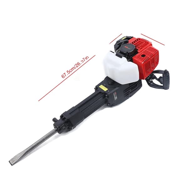 Gasdriven rivningshammare, 52CC kraft, justerbar slagenergi, kompakt design,Röd