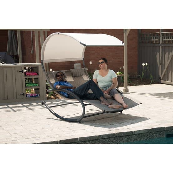 Vivere - Double Chaise Rocker - Steel - Sienna