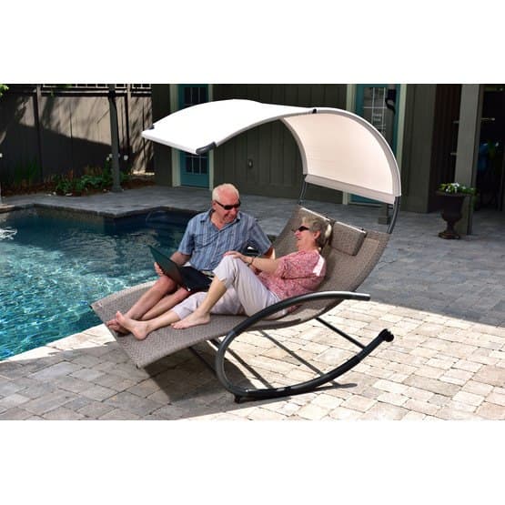 Vivere - Double Chaise Rocker - Steel - Sienna