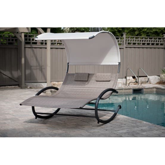 Vivere - Double Chaise Rocker - Steel - Sienna