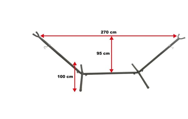 Holdbar Jern Hængemattestativ for Kvalitetsbevidste Købere - 270cm, 9kg