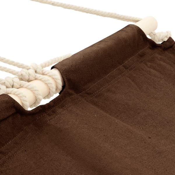 vidaXL hængekøje med stang 210 x 150 cm brun