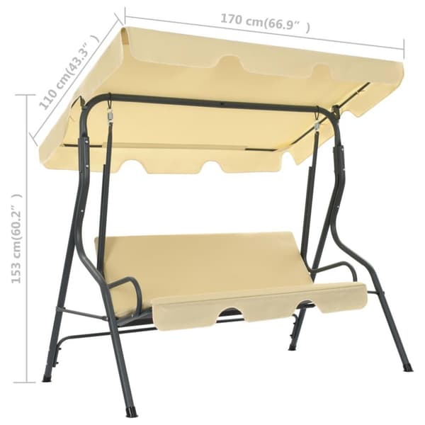 vidaXL Hammock gräddvit 170x110x153 cm