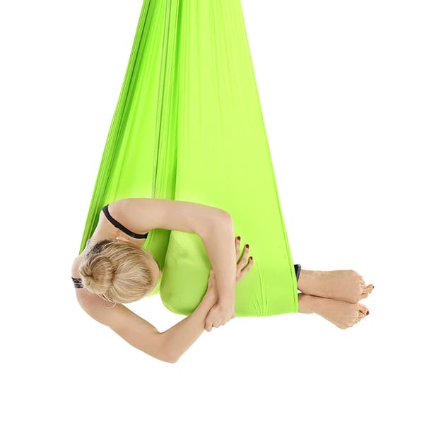 Yoga hammock 400x280cm med stretchremmar - Svart