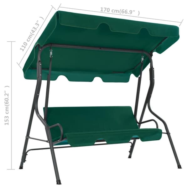 vidaXL Hammock grön 170x110x153 cm tyg