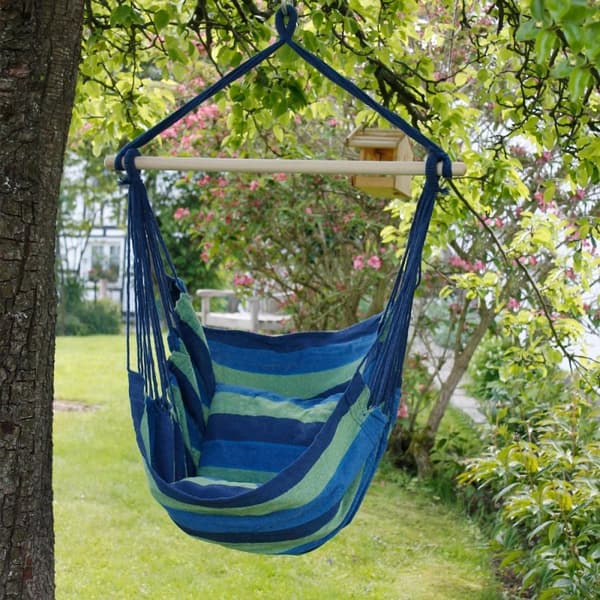 Hängande stol hängande stol hängande swing blå / grön med hängande stol frame frame