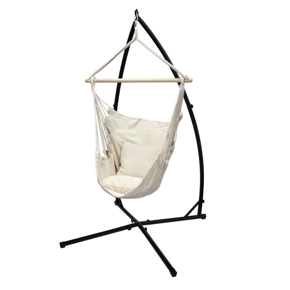Hængekøje stol hængekøje stol suspension gynge beige med hængekøje stol metalramme