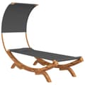 Miniatyrbilde 1 av 7: vidaXL Loungeseng med solskjerm 100x200x126 cm bøyd heltre antrasitt