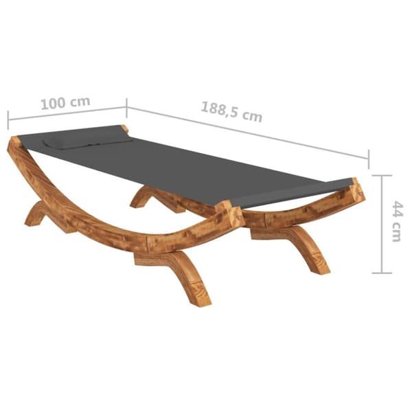 vidaXL Utendørs sofaseng 100x188,5x44 cm bøyd heltre antrasitt