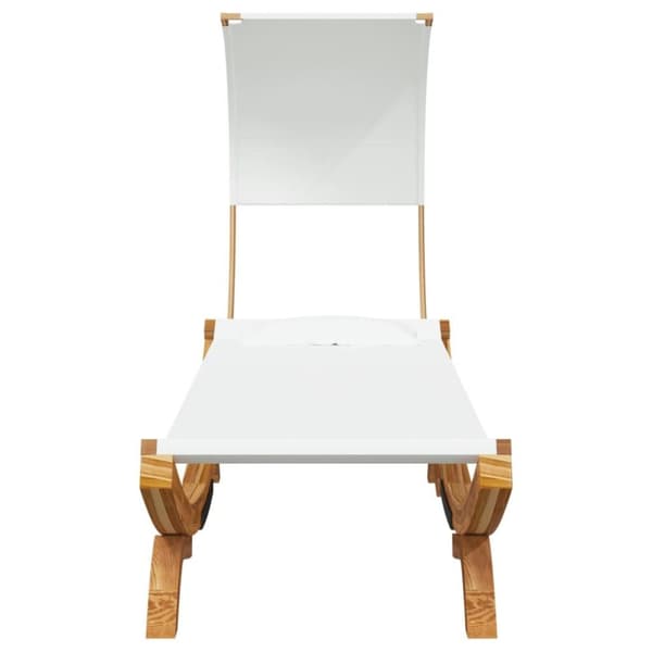vidaXL Loungeseng med baldakin 100x200x126 cm bøyd heltre kremhvit