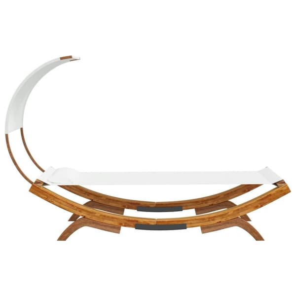 vidaXL Loungeseng med baldakin 100x200x126 cm bøyd heltre kremhvit