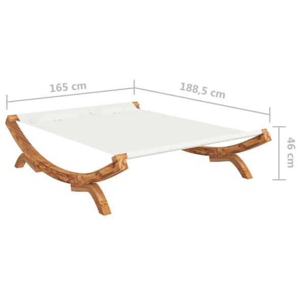vidaXL Utendørs sofaseng 165x188,5x46 cm bøyd heltre kremhvit