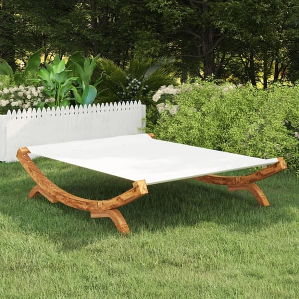 vidaXL Utendørs sofaseng 165x188,5x46 cm bøyd heltre kremhvit