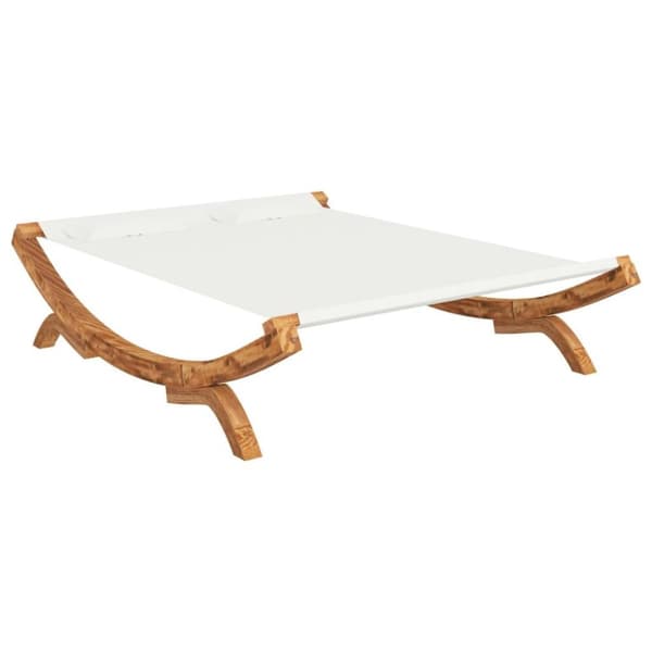 vidaXL Utendørs sofaseng 165x188,5x46 cm bøyd heltre kremhvit