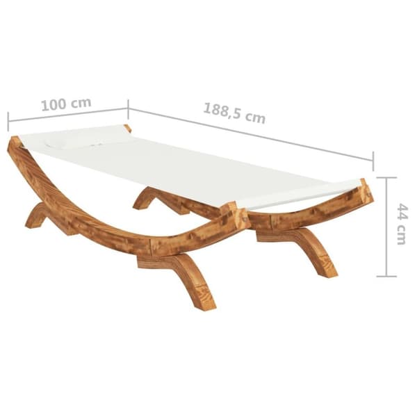 vidaXL loungeseng 100x188,5x44 cm bøjet træ cremefarvet