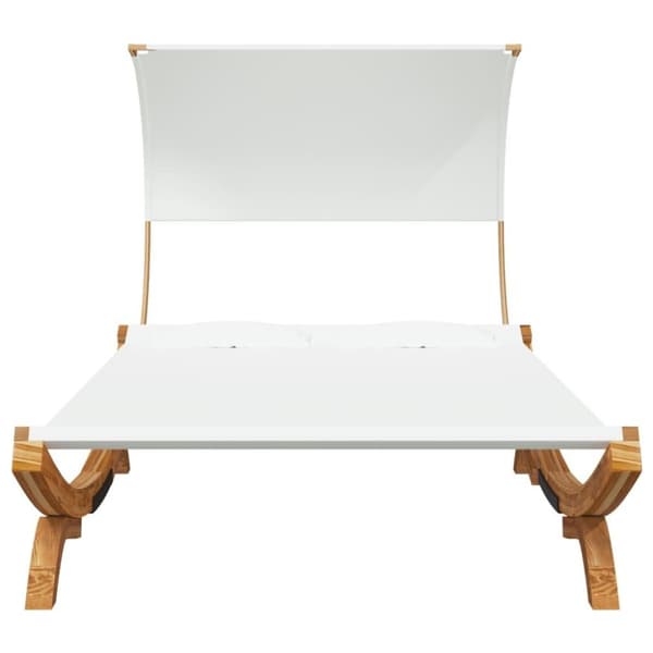 vidaXL loungeseng med baldakin 165x203x126 cm bøjet træ cremefarvet