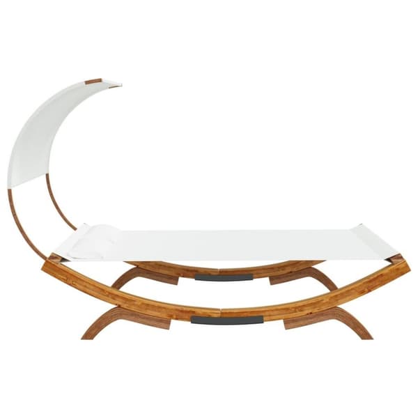 vidaXL loungeseng med baldakin 165x203x126 cm bøjet træ cremefarvet