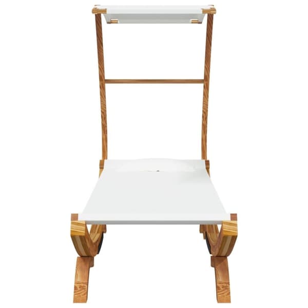 vidaXL loungeseng med baldakin 100x190x134 cm bøjet træ cremefarvet
