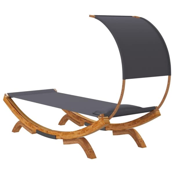 vidaXL loungeseng med baldakin 100x200x126 cm bøjet træ antracitgrå