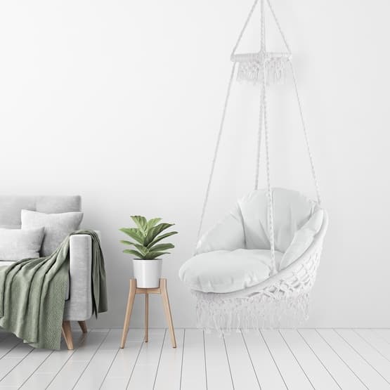 Vivere - Hängstol - Polyester Macrame Deluxe Chair With Fringe
