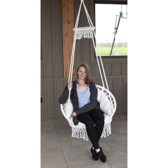 Vivere - Hängstol - Polyester Macrame Deluxe Chair With Fringe